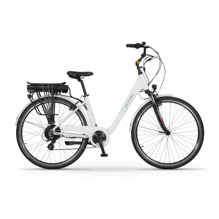 biały rower elektryczny ecobike traffic miejski polski